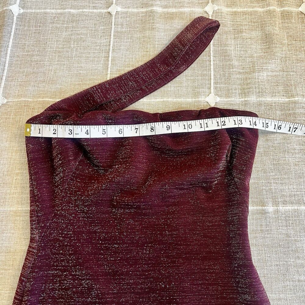 Black Halo Vintea Sheath Dress Plum Merlot Purple Metallic Cocktail Women’s 2 - Picture 14 of 16